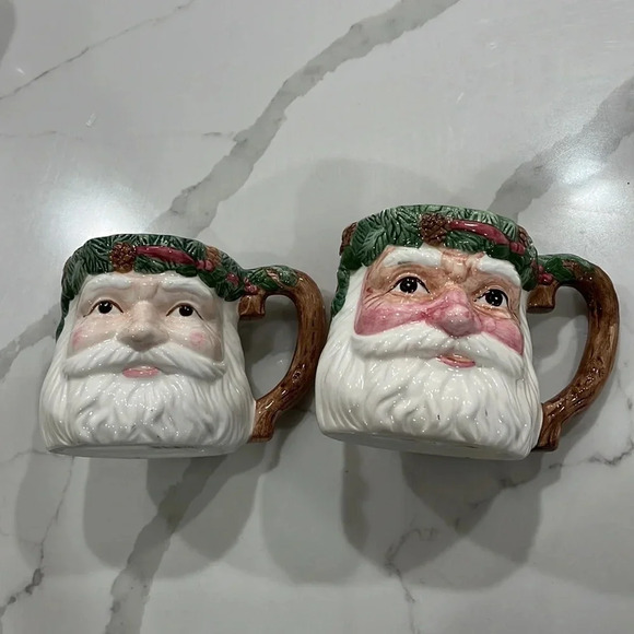 Vintage Nantucket Santa Claus Christmas Mugs – Hand Painted – Set of 2 - Picture 12 of 16